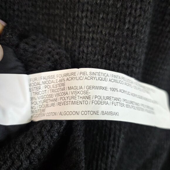 FDJ Faux Fur Vest XL Blue High Neck Full Zip Sleeveless Indie Vanguard New - Picture 6 of 9